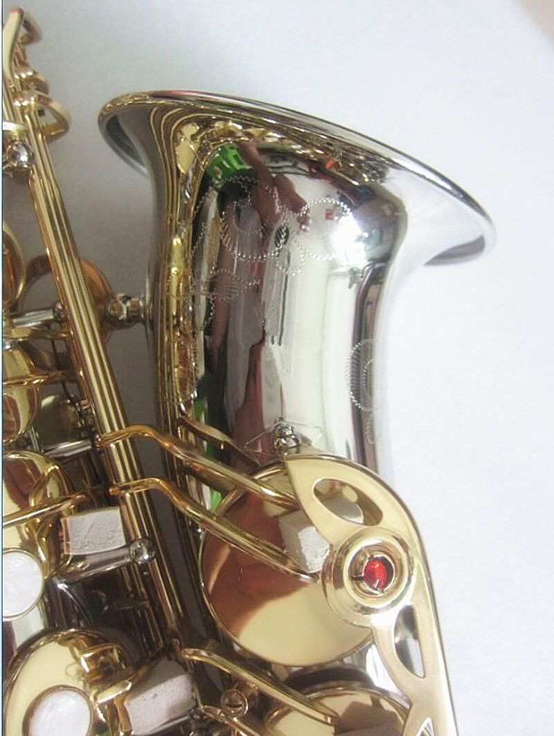 Brand NEW A-WO37 Alto Saxophone Nickel Plated Gold Key Professional Super Play Sax Mouthpiece With Case