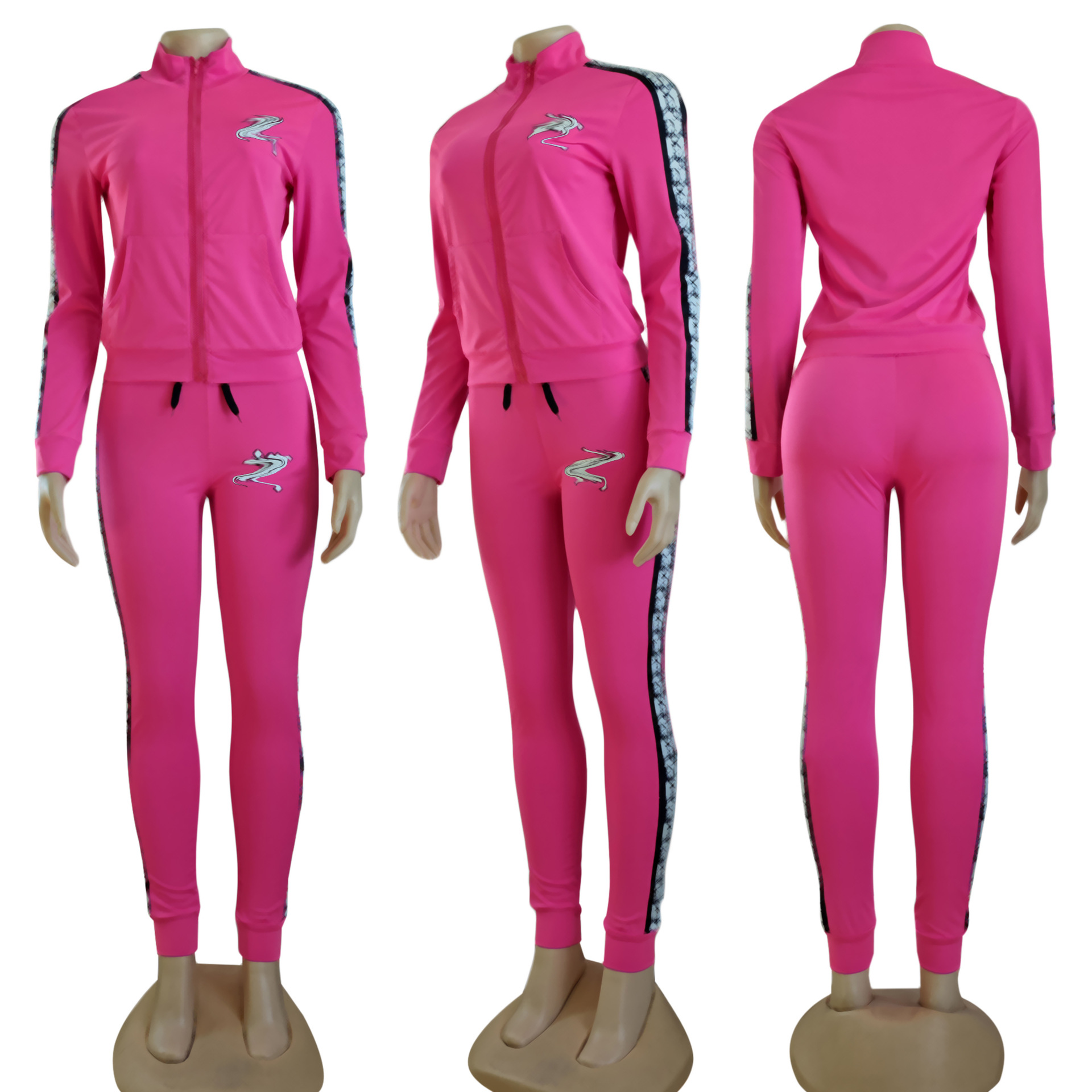 ファッション2ピースパンツトラックスーツの女性カジュアルジャケットとズボンセットカジュアルな服装無料船