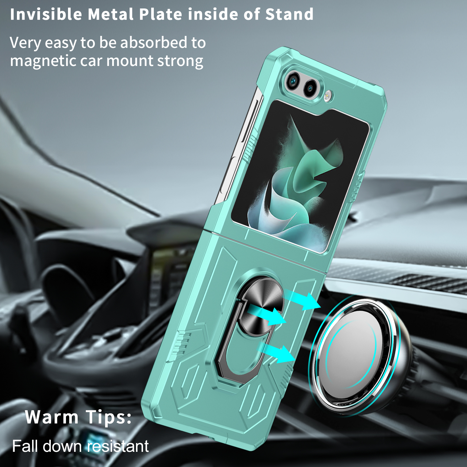 Ring Support Cases For Samsung Galaxy Z Flip 5 4 3 Fold S24 S23 FE 5G Phone Shockproof Case Stand Cover Rotate