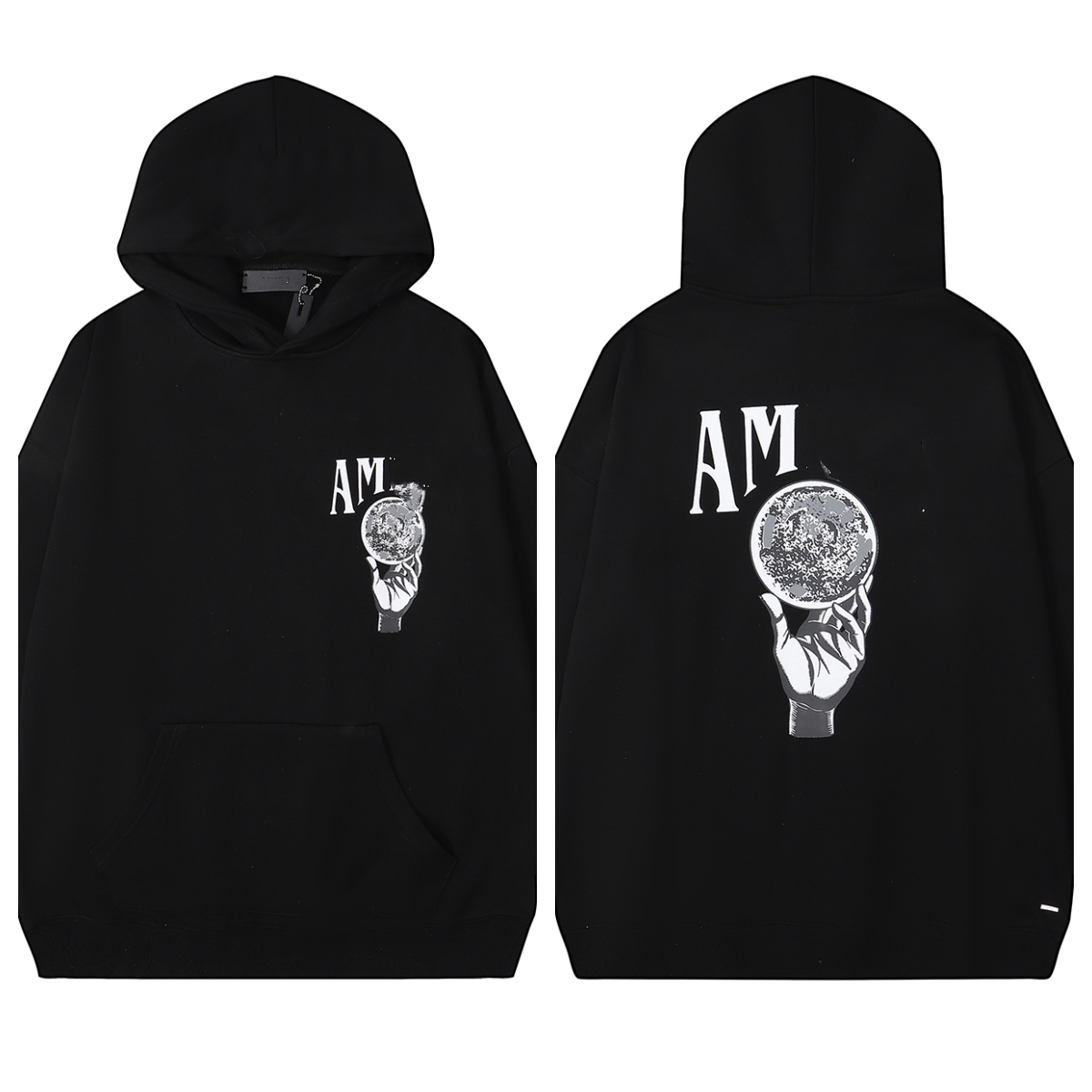 lanvins Men`s Hoodies & Sweatshirts 1:1 Streetwear Black Felpa Felpe Uomo Ami Hoodie Mens Designer for Men Sudadera 16 02SF