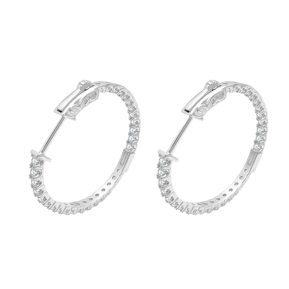 luxury designer jewelry hoop earrings designer for women VVS moissanite earrings pass diamond tester 925 sterling silver plated platinum wed gift earring