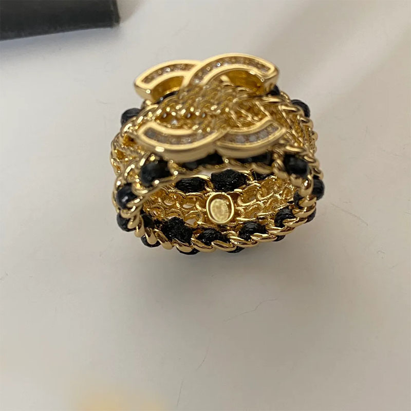 T GG marka mektup yüzüğü altın kaplama pirinç bakır açık bant yüzükleri moda tasarımcısı lüks kristal inci yüzük kadınlar için düğün takı hediyeleri