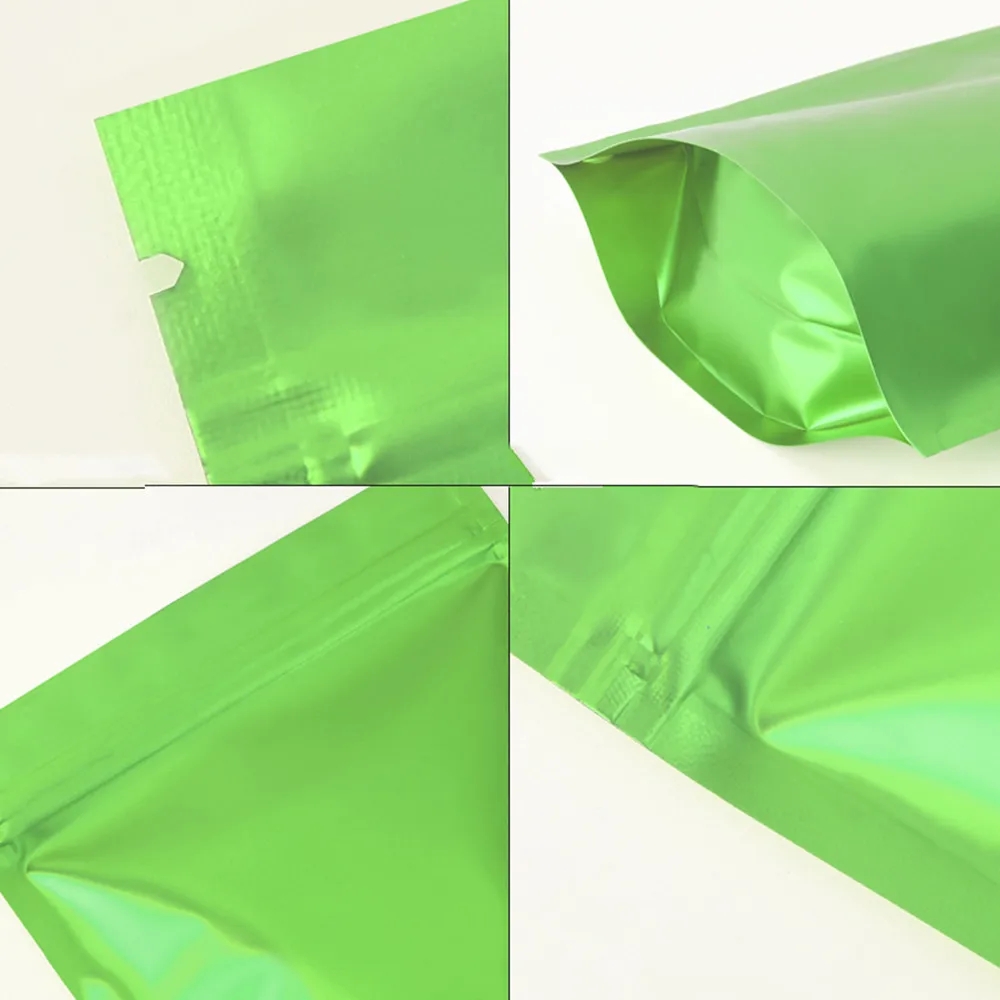 9 Size Matte Green Smell Proof Stand Up Bags Resealable Mylar Bags Foil Pouch Double-Sided Self seal Bag Wholesale LX6171