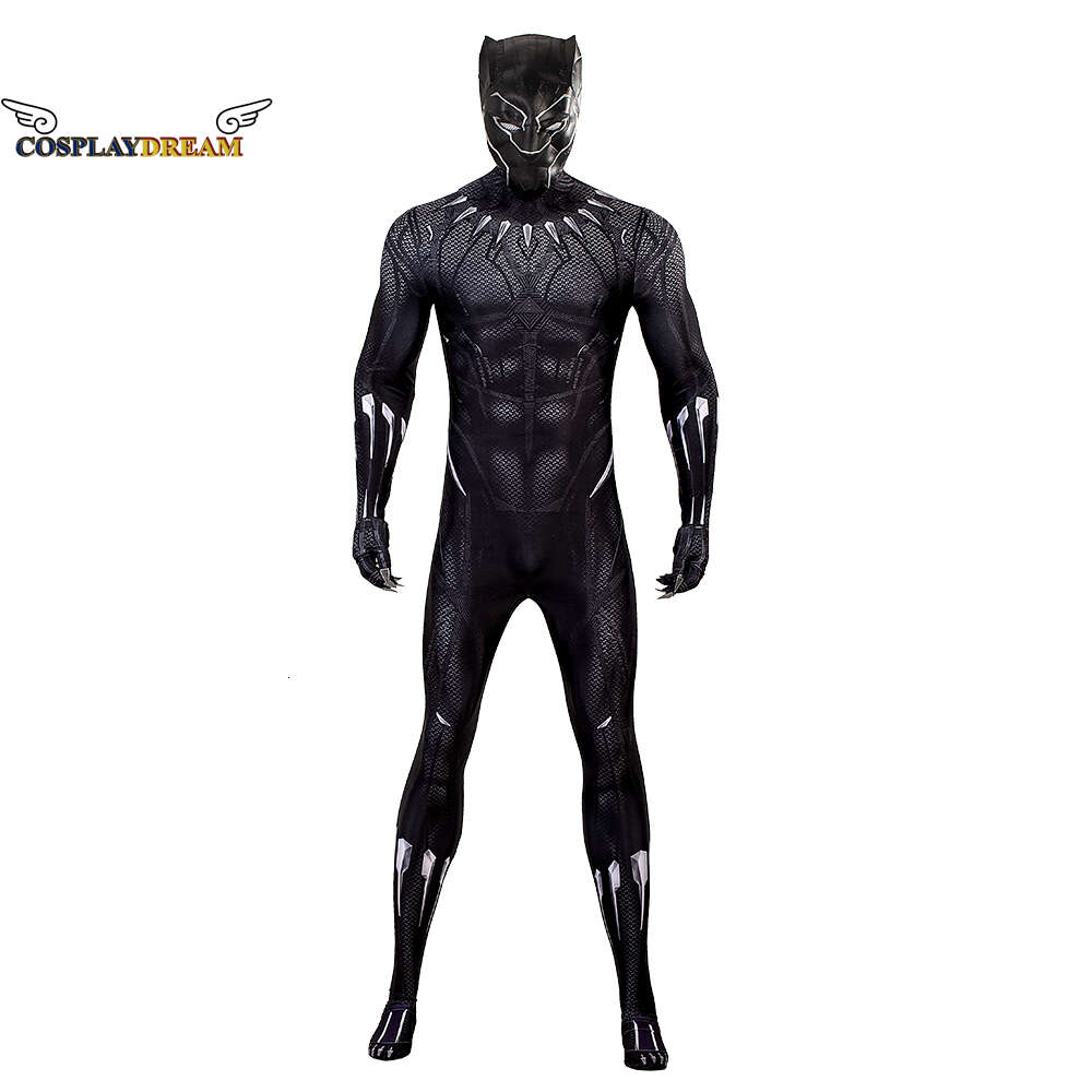 Cadılar Bayramı Karnaval Süper Kahraman Panther Challa Kostüm 3D Baskı Tulum Kral Kral Takım Spandex Zentai Suitanime Kostümleri