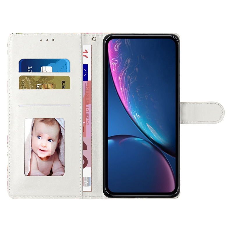 Klątka z kwiatem skórzana portfel na iPhone 15 Pro Max 14 Plus 13 12 11 x x