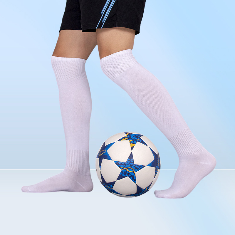 es de chaussettes de football pour hommes au-dessus du genou, longues chaussettes de sport de course, couleur noir blanc bleu, respirantes, fines, chaussettes de sport 2010279647153