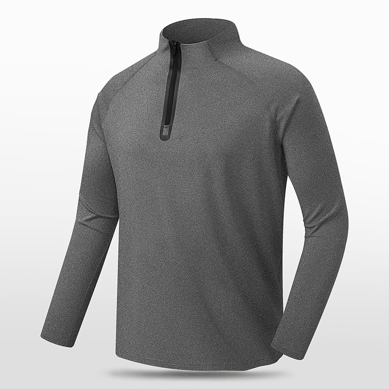 Sweat-shirt à manches longues pour hommes, demi-fermeture éclair, séchage rapide, course à pied, Fitness, Sport, vente en gros, 8801 #