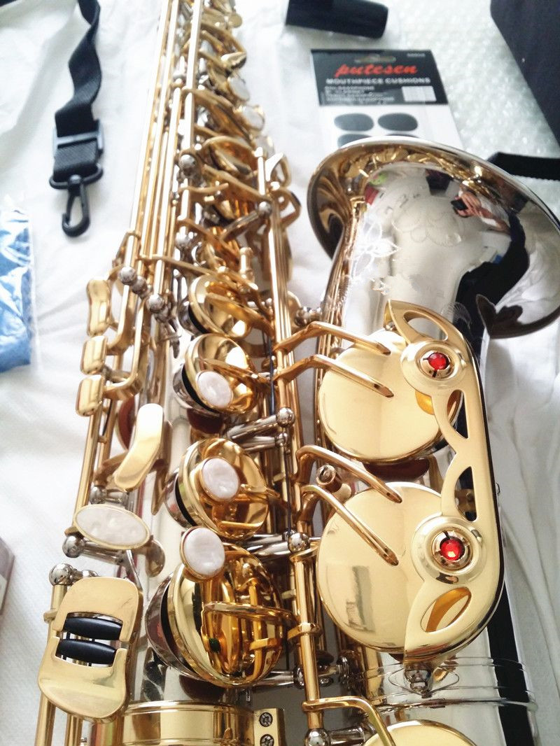 Nuovissimo bocchino sax professionale Super Play A-WO37 sassofono contralto placcato in nichel con custodia