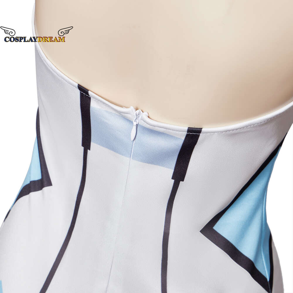 Costume cosplay Hyperdimension Neptunia Blanc con guanti calza tuta sexy tuta da donna di Halloween