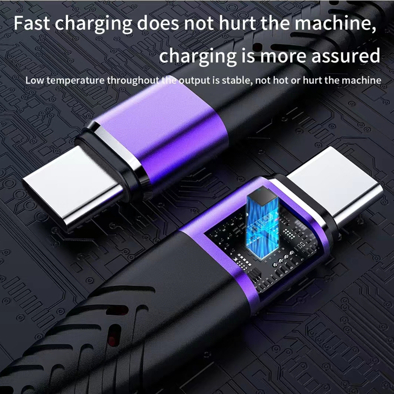 60W PD USB C To Type C Quick Charge Cable QC 3.0 Fast Charging Data Wire Cord For Samsung S23 Plus Ultra Xiaomi Oneplus Charger Cable