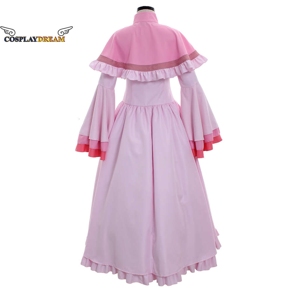 Costumes de Cosplay de la mariée de l'ancien magus Sier Lady, robe rose soyeuse, chapeau, cape, Costume de fête d'Halloween pour femmesCosplayCosplay