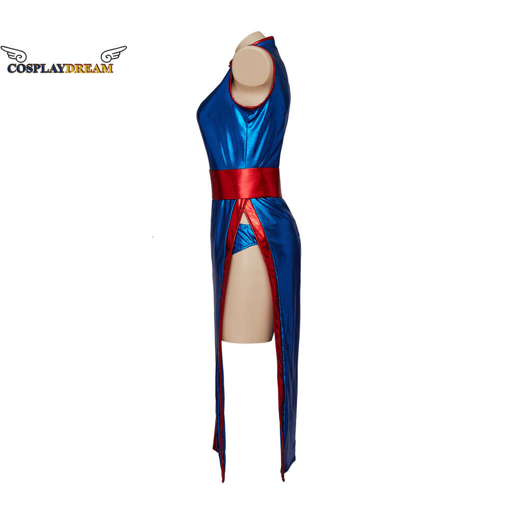 Costume cosplay Chichi Abito sexy ad alta elasticità divisa blu Moglie Chichi Abito su misura Abito di carnevale di Halloween di alta qualitàCosplay