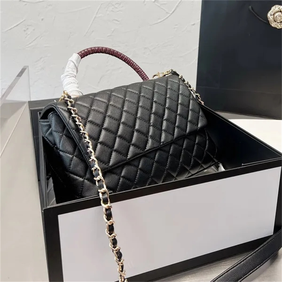 Kanal Coco Tote Bag Lizard Mönster Handla Cowhide Handväskor Caviar Cowhide Chain Crossbody Väskor 10A Classic Flap Clutch Designer Ladies Evening Tote A92990 Purse