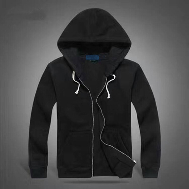 Men's Hoodies Hooded Cardigan Solid Sweater Fashion Embroidery Loose Fit Sweatshirts Coat