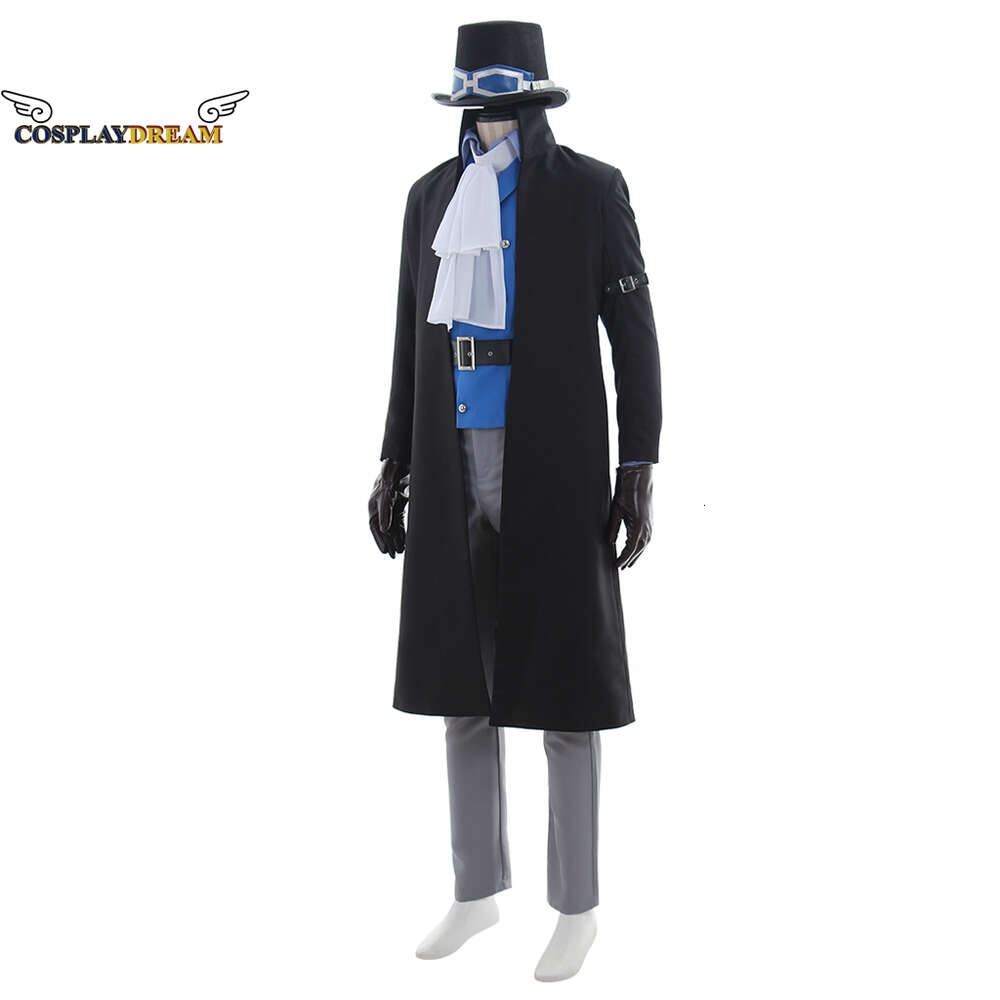 Anime One Piece Sabo Cosplay Costum Adult Mens Halloween Party Carnaval Cosplay Sabo Strój Blue Suit With Hatcostlay