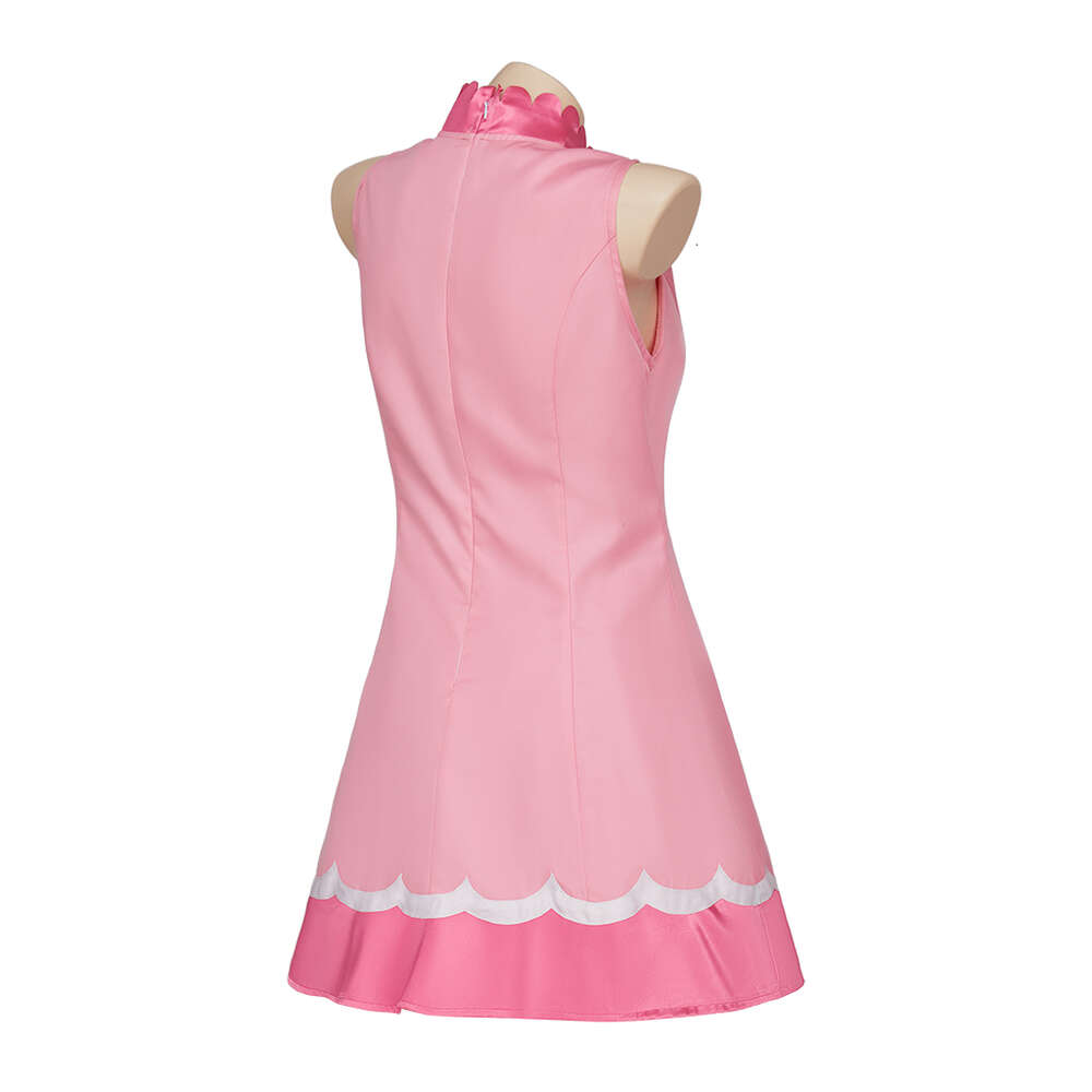 Vestido de Cosplay de princesa melocotón, ropa de tenis rosa sin mangas, disfraz de Cosplay para mujeres y niñas, trajes de escenario para fiesta de Carnaval de Halloween, Cosplay