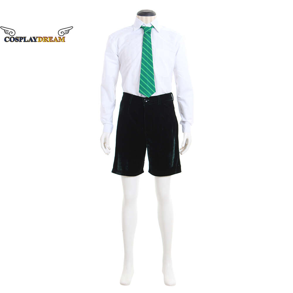 Cosplaysuperstar AC/DC Rock Band Angus Young School Boy Outfit Cosplay Costume Veet Coat Short Pants White Shirt Green Hat Full SetCosplayCosplay