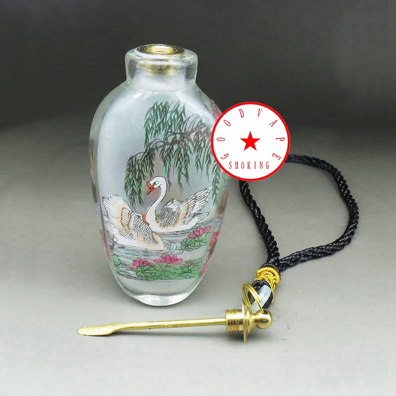 Cool rökning Färgglada mönster Kristaller Tobak Spice Miller Dabber Spoon Lagring Bottle Stash SEAL CASE BORRABLE HAND ROPE SNUFF SNORTER SNIFFER SNUFFER PIPES DHL