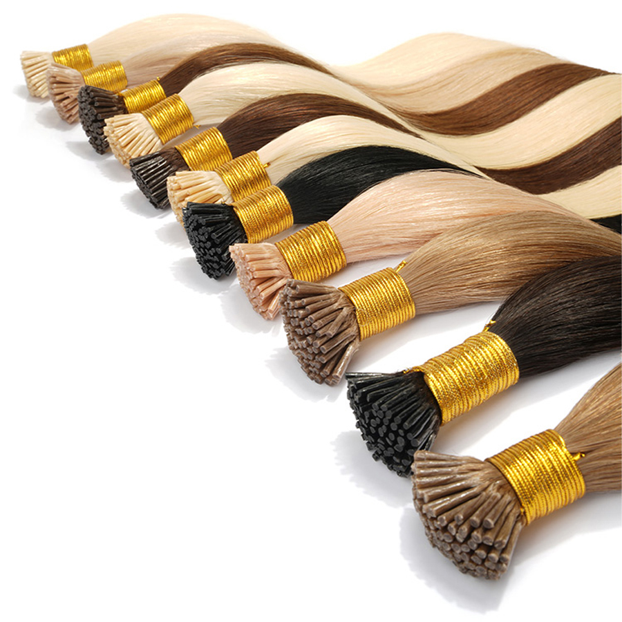 Remy I Tip Human Hair Extensions Blonde Stick Tip Keratin Hair Extensions Real Hair Pre-bonded Fusion Hair Extension Silky Straight 100s 120s