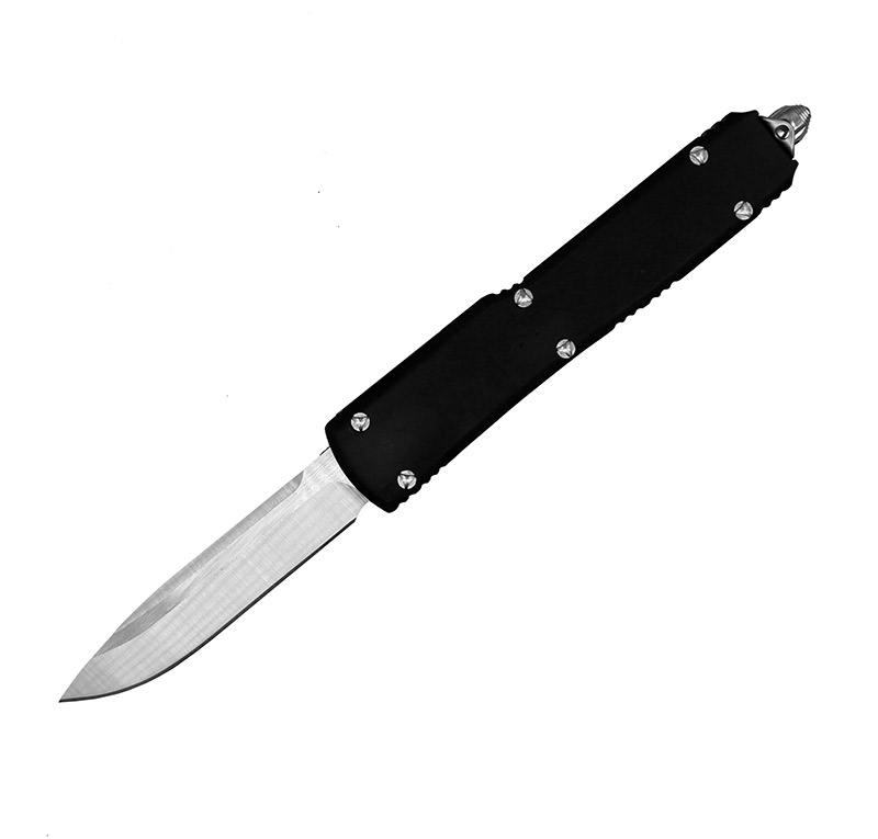 Special Offer 8.86 Inch Auto Tactical Knife D2 Satin Blade Zn-al Alloy Handle Outdoor Camping Survival Knives with Nylon Bag