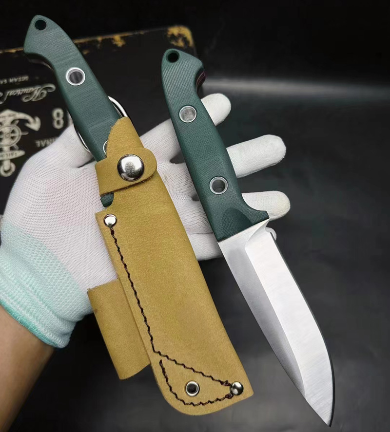 Kampanj BM162 Rak kniv CPM-S30V Satin Drop Point Blade Green Full Tang G10 Handtag utomhusöverlevnad Taktiska knivar med Kydex