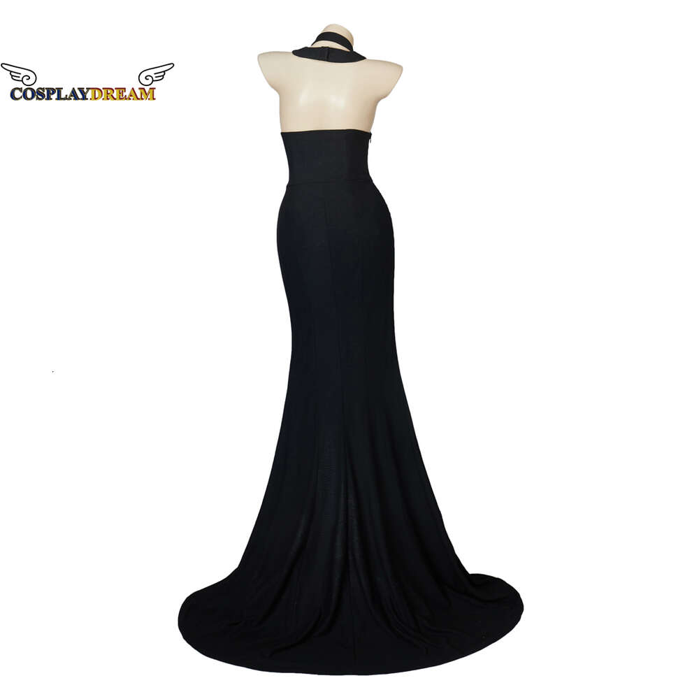 Villain Yzma Cosplay Costume Sexy Black Floor Length Dress Blue Hat Suit Adult Women Girls Halloween Party Costume Set Plus SizeCosplay