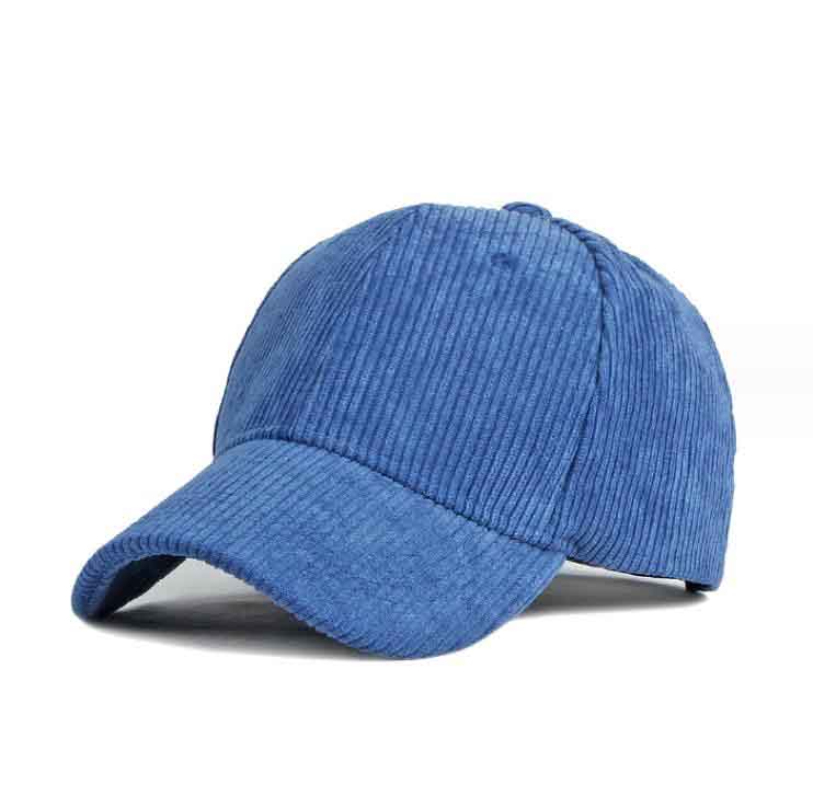 Autumn and winter women man adjustable simple solid color corduroy baseball cap DF301