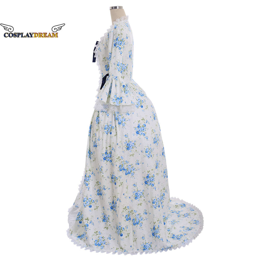 Cosplay Cosplay Renaissance Rococo Floral Dress Marie Antoinette Baroque Ball Gown Medieval Princess Noblewoman Costume for Halloween CarnivalCosplayCosplay