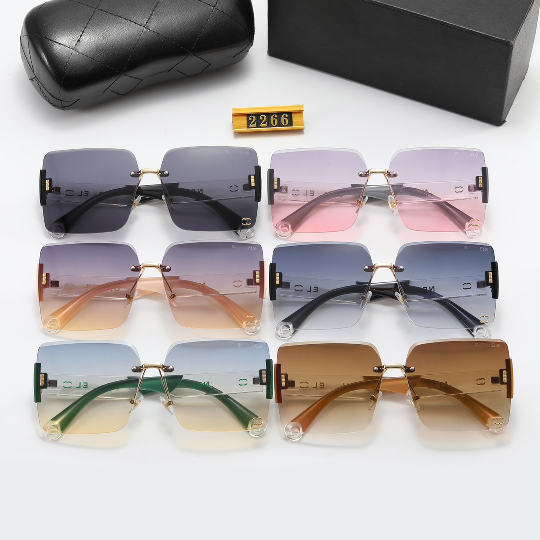 Women Designer Sunglasses Luxury Rimless Sunglasses Sunscreen Gradient Lens Anti Strong Light Sunglasses Outdoor Casual Photography