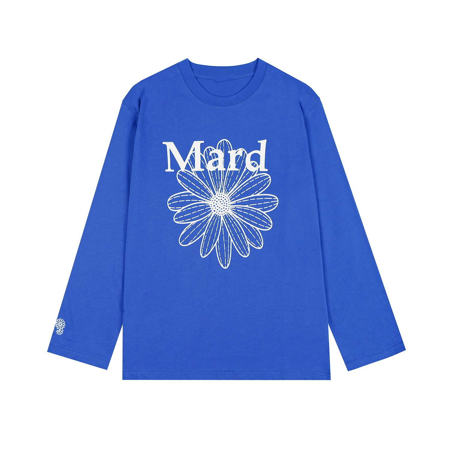 T-shirt à manches longues pour hommes, haut décontracté avec lettres marguerites imprimées, début d'automne, haut tendance coréen