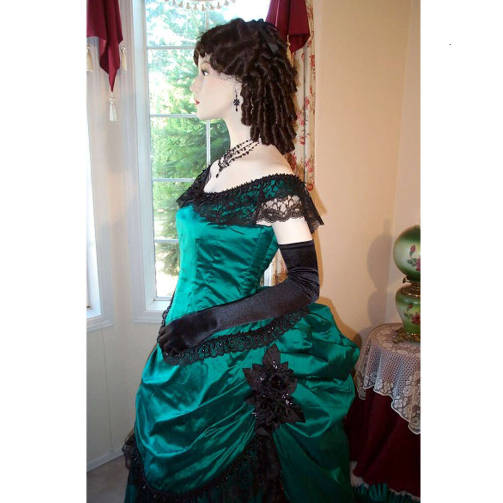 Cosplay Cosplay CosplayWomen Gothic Victorian Ball Gown Steampunk Retro Industrial Age Dress Green Walking Dress Vampire Ball Gown Evening DressCosplayCosplay