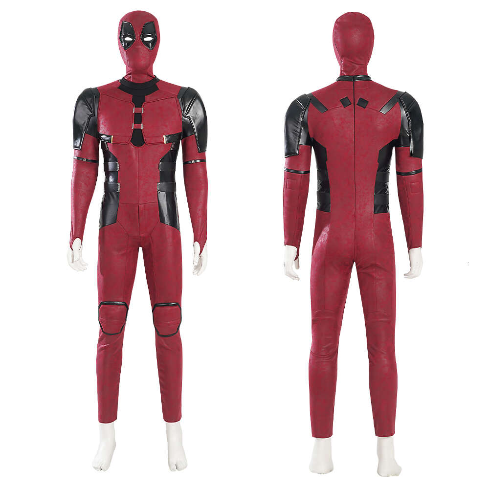 Cosplay Soldato morto DP3 Mr. Pool Wade Costume cosplay Uomini adulti Abiti da battaglia rossi Festa di Halloween Vestito da supereroe Set completo con stivali