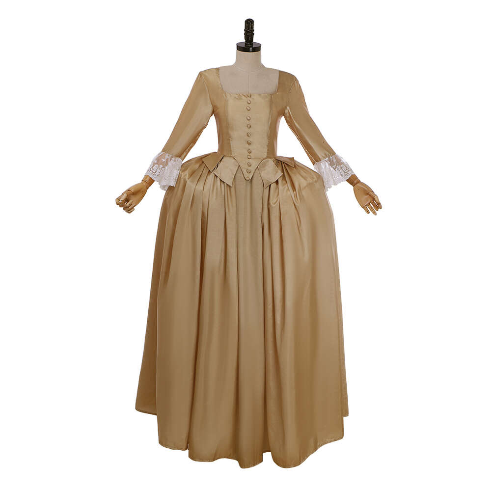 Musical Hamilton Eliza Schuyler Cosplay Costume Apricot Dress Colonial Lady Ball Gown Victorian Medieval Victorian Fancy GownCosplayCosplay