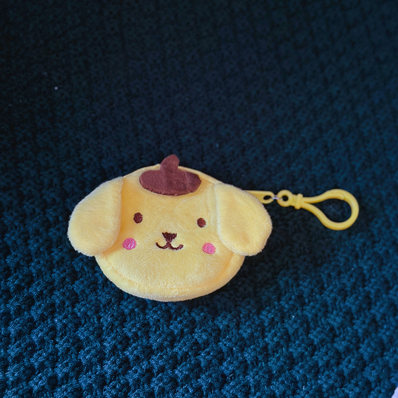 Söt serie runda små plånbok plysch leksak hörlurar påse nyckel hängande väska jade gui hund pudding hund docka