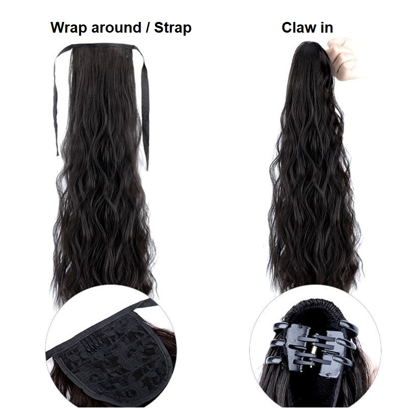 24inch 60cm Long Claw in Ponytail Natural Messy Wavy Curly Hair Clip in Ponytail Extension Synthetic Hairpiece for women Y01