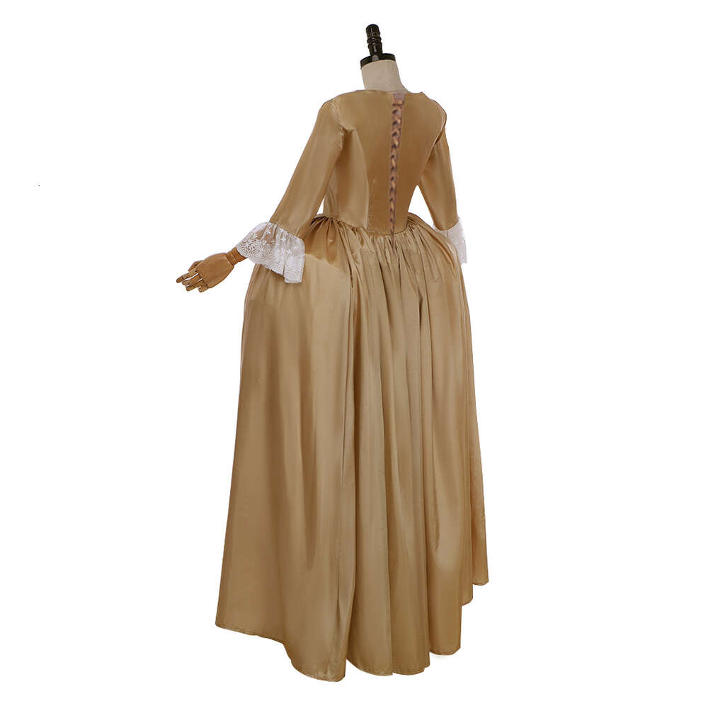 Musical Hamilton Eliza Schuyler Cosplay Costume Apricot Dress Colonial Lady Ball Gown Victorian Medieval Victorian Fancy GownCosplayCosplay