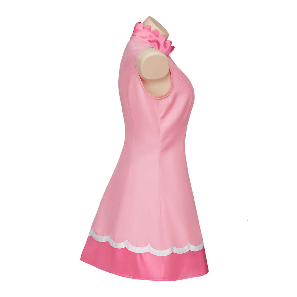 Vestido de Cosplay de princesa melocotón, ropa de tenis rosa sin mangas, disfraz de Cosplay para mujeres y niñas, trajes de escenario para fiesta de Carnaval de Halloween, Cosplay