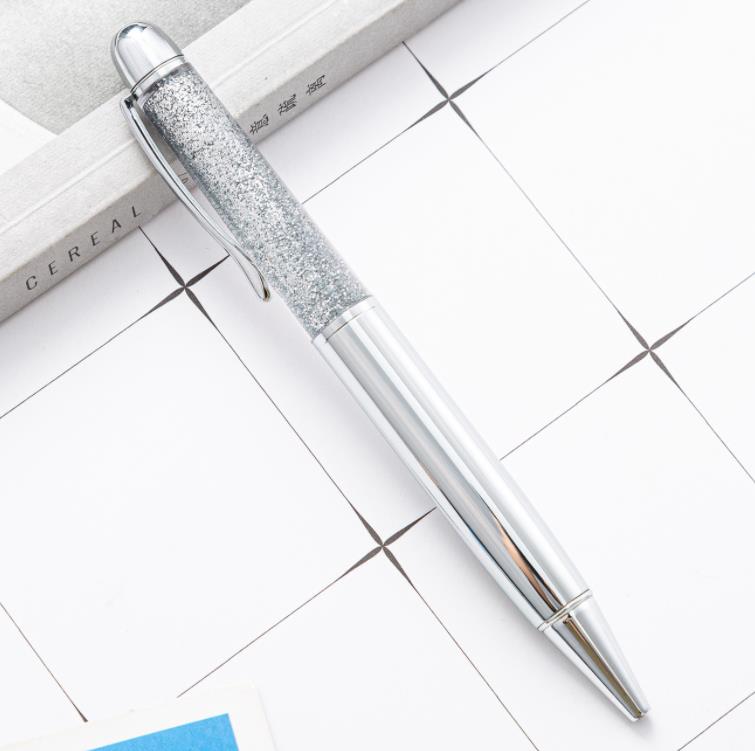 Quicksand Ballpoint Pen Gold Powder Ballpoints Dazzling Colorful Metal Crystal Student Writing Office Signature Pen Festival Gift SN4484