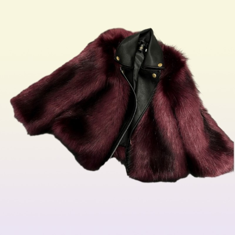 2021 Nieuwe korte stijl Girl Fur Coats Jackets Imitatie Fox Artificial Bur Grass Hoge kwaliteit Plushleather Winter Kids Baby Girl OU4009336
