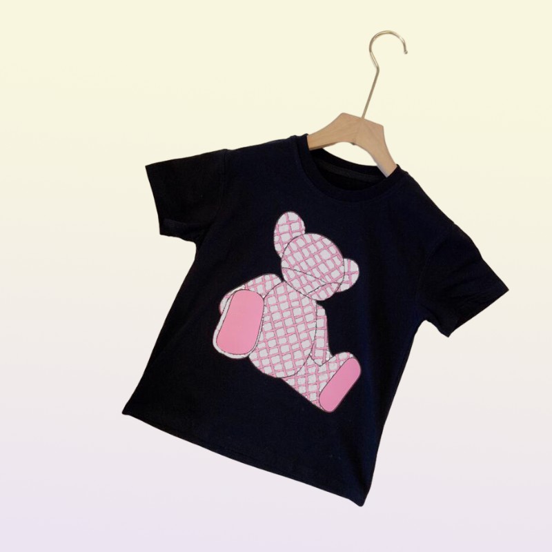 Modedesigner barn skjortor för pojkar flickor tshirts casual clothe t shirt tryck barn baby spädbarn kort ärm plädblus till3919455