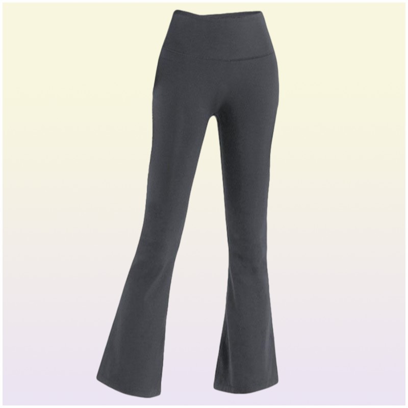 2022 NOUVELLES Femmes Pantalons De Yoga Couleur Unie Nu Sport Façonnant Taille Serré Évasé Fitness Lâche Jogging Sportswear Femmes Neuf Point4392261