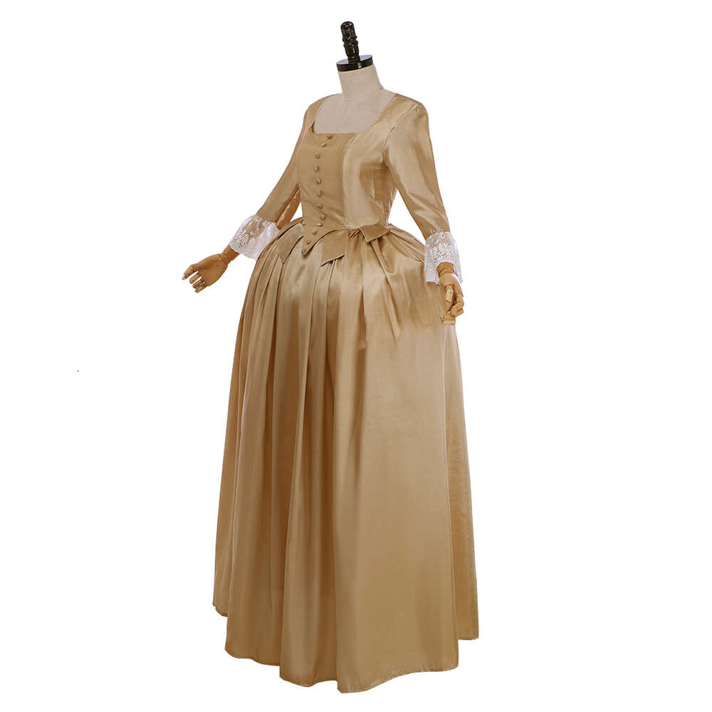 Musical Hamilton Eliza Schuyler Cosplay Costume Apricot Dress Colonial Lady Ball Gown Victorian Medieval Victorian Fancy GownCosplayCosplay