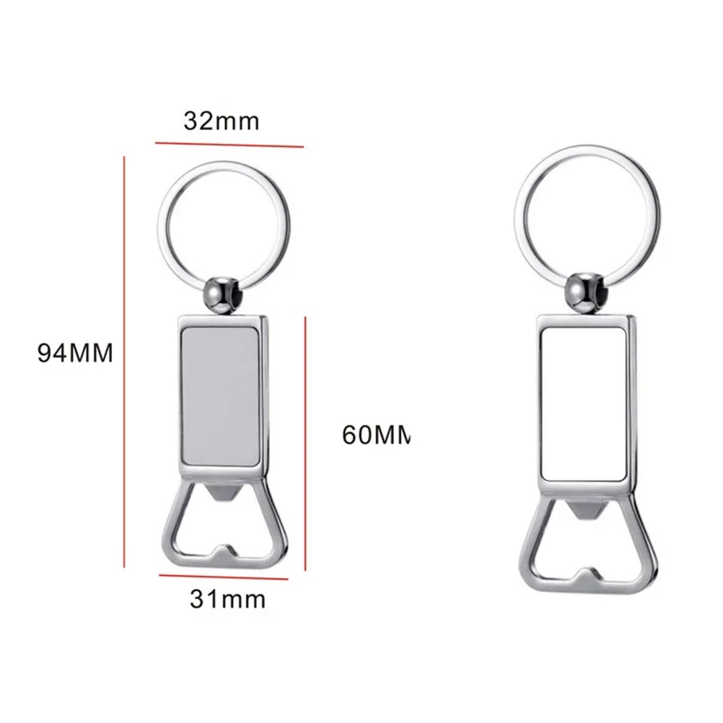 Ouvre-bouteille de bière à transfert de chaleur, porte-clés pendentif en métal par Sublimation, tire-bouchon vierge, outil de cuisine Portable à faire soi-même