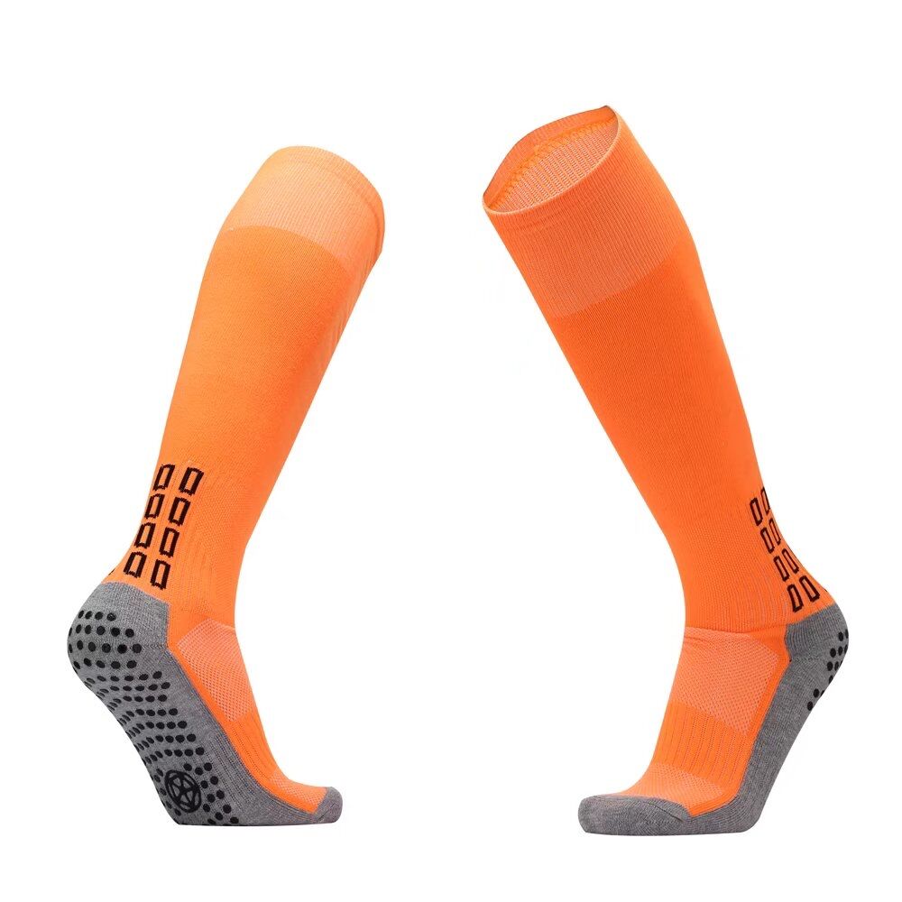 High quality particle dot adhesive bottom anti slip long tube knee length football socks/available for professional men's and women's outdoor sports socks