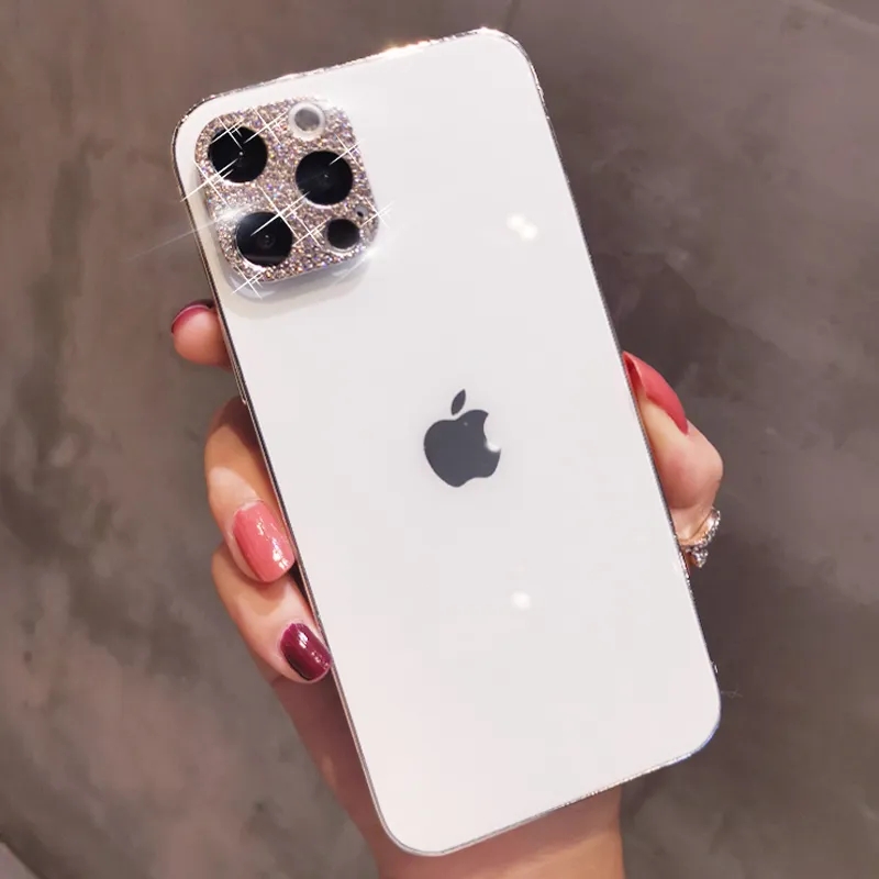 Étuis de protection de caméra arrière résistants aux rayures avec lentille en diamant brillant pour iPhone 13 12 Mini 11 Pro Max sans emballage de vente au détail