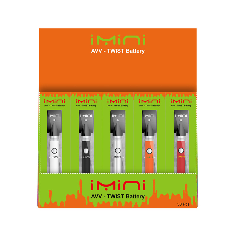 Batterie d'origine Imini AVV Vape 380mAh Préchauffage de tension réglable en bas pour cartouches de stylo vape de batterie à fil 510 avec emballage de boîte d'affichage avec prix d'usine
