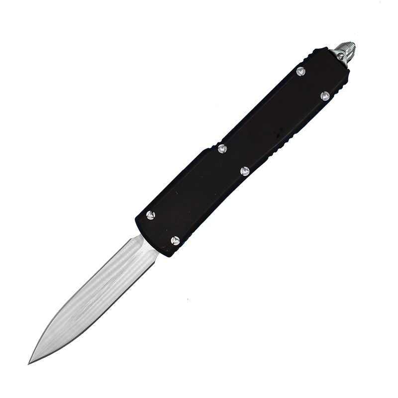 Oferta especial, cuchillo táctico automático de 8,86 pulgadas, hoja satinada D2, mango de aleación Zn-al, cuchillos de supervivencia para acampar al aire libre con bolsa de nailon