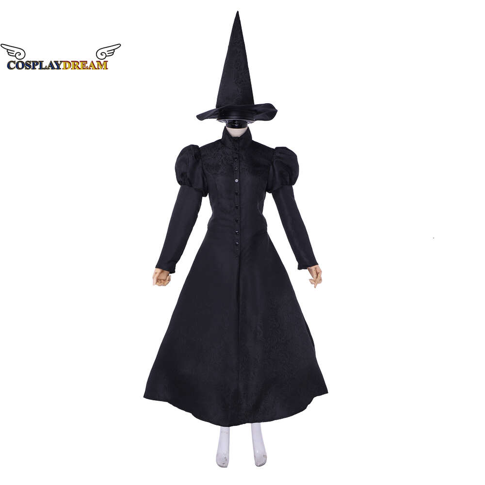 Costume de Cosplay Elphaba Musical méchant avec chapeau, noir, manches Victoria, jupe longue, vêtements de théâtre pour fête d'halloween