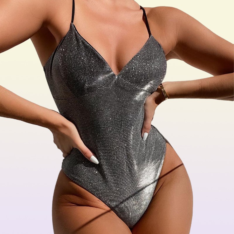 Mix Swimsuit Sexy Shiny High Cut Push Up One Piece Swim Wear Women Swimwear Female Monokini Bather Bathing Suit Lady8739667