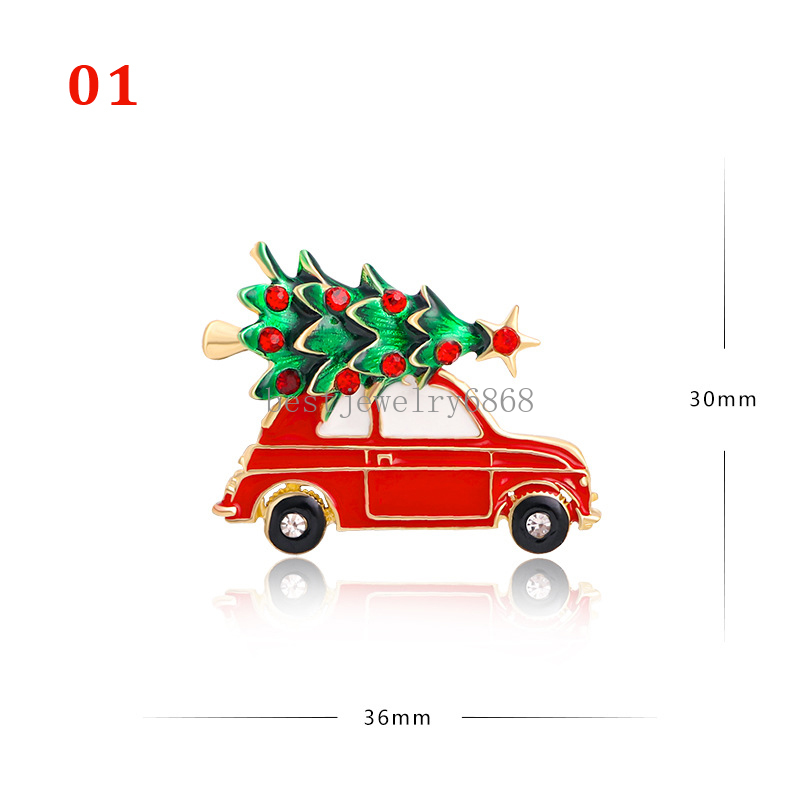 Nuova Spilla Di Natale Spille Regalo Del Partito Squisita Auto Albero Di Natale Pupazzo di Neve Corona Smalto Spilla In Metallo Spille Vestiti di Natale Accessori